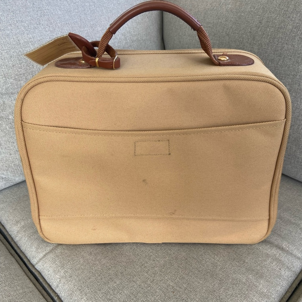 Bric's Tan Canvas Carry on Train Satchel - Picture 4 of 8